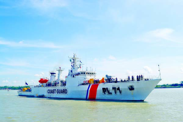 A ship of Bangladesh Coastguard 'BCGS Syed Nazrul' left for welcome visit to Malaysia, India and Thailand from Patenga, Chattogram on Monday.