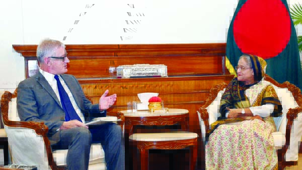Director General of the International Rice Research Institute Dr. Matthew Morell paid a courtesy call on Prime Minister Sheikh Hasina at the latter's office on Thursday. BSS photo