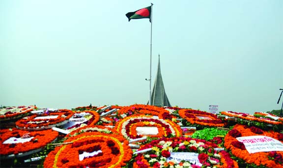 Marking the Independence and National Day, Savar National Mausoleum was bedecked with flowers on Tuesday.