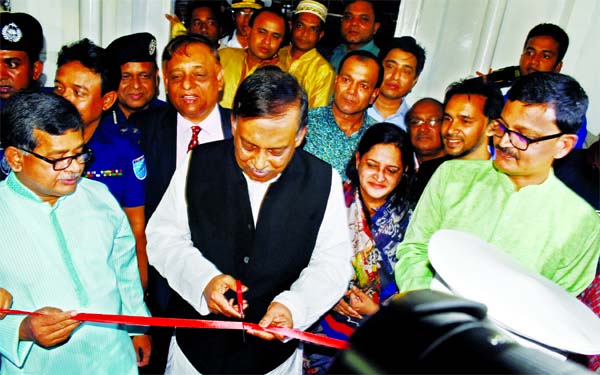 Home Minister Asaduzzaman Khan inaugurates the launching of Madhumati Launch in Dhaka-Kolkata River route in the city's Pagla Mary Enderson Floating Restaurant on Friday. State Minister for Shipping Khalid Mahmud Chowdhury was also present as the specia