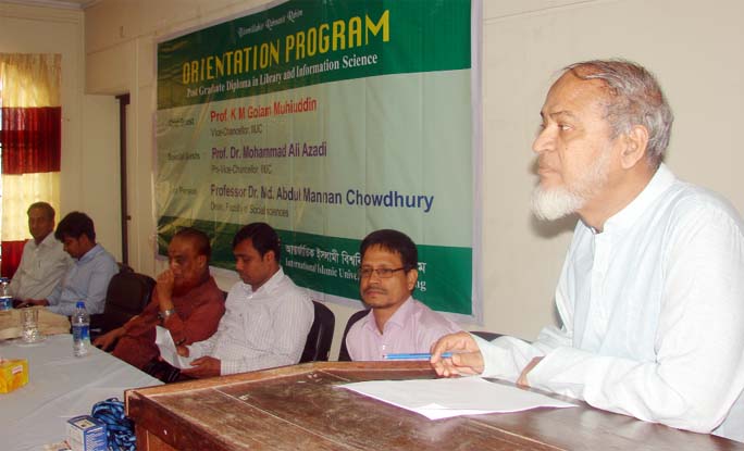 Vice-Chancellor of International Islamic University Chittagong (IIUC) Prof KM Golam Mohiuddin was present as Chief Guest at the orientation programmes of the 18th batch of Post Graduate Diploma on Library and Information Science arranged by Library &