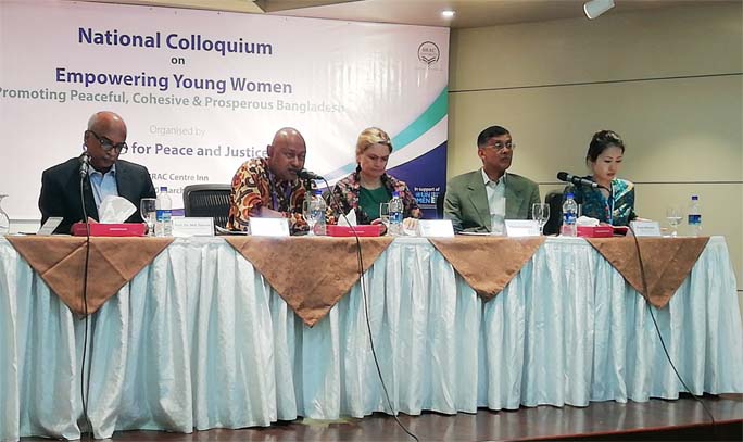 Prof Dr Nazmul Ahsan Kalimullah, BNCCO, Vice Chancellor, Begum Rokeya University speaks at national colloquium on women empowerment at Brac Inn Centre in the city on Saturday.