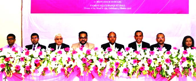Dr. Muhammad Musa, Chairman of IPDC Finance Limited, presiding over its 37th AGM and 15th Extra-Ordinary General Meeting at a convention hall in the city on Sunday. The AGM declared 8 percent stock and 7 percent cash dividend for the year 2018. Mominul Is