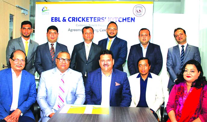 M. Khorshed Anowar, Head of Retail and SME Banking, Eastern Bank Ltd (EBL) and Mohammad Akram Khan,former captain of Bangladesh ODI team and Managing Partner of Cricketers' Kitchen signed a customer benefit agreement in Dhaka recently. The popular eat