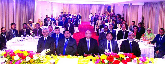 Syed Waseque Md. Ali, Managing Director of First Security Islami Bank Limited, attended its Quarterly Business Conference of Rajshahi Zone at a local auditorium recently. Abdul Aziz, AMD, Md. Mustafa Khair, Md. Zahurul Haque, DMDs, Khandaker Shamim Ahmed,