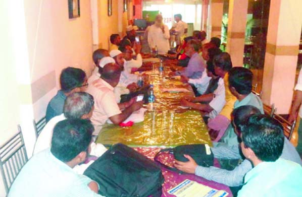 Central President of BAHOP Principal Dr. Abdul Karim addressing the preparatory meeting at a city posh hotel recently.