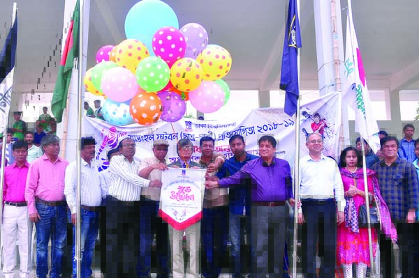 Pro-Vice-Chancellor (Administration) of Dhaka University (DU) Professor Dr Muhammad Samad inaugurating the Inter-Hall Football (Male Students & Female Students) Competition by releasing the balloons as Chief Guest at the Central Playground of DU on Tuesda