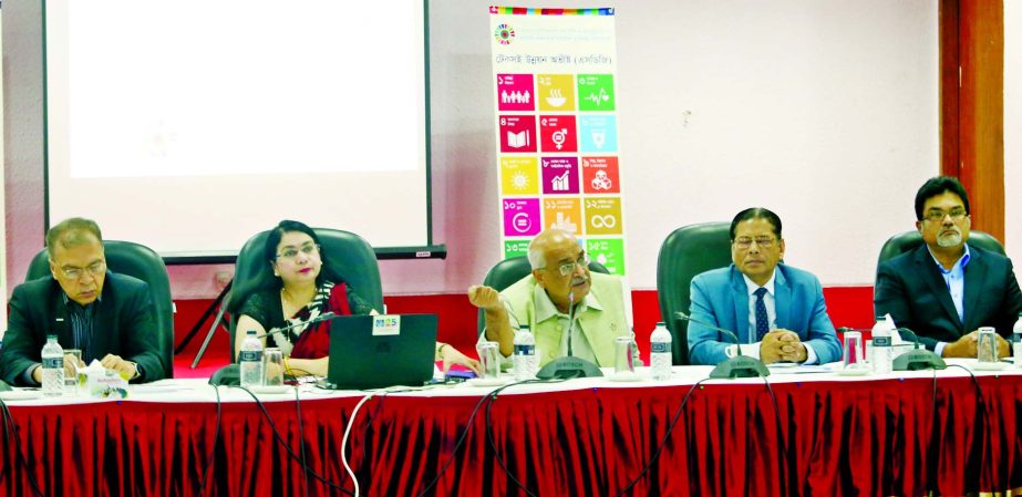 Noted economist Debapriya Bhattachariya speaking at a roundtable organised by Nagorik Platform in CIRDAP auditorium in the city on Tuesday with a call to materialize SDGs.