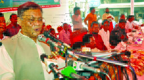 Information Minister Dr Hasan Mahmud addressing a conference of Muktijoddha Projanmo League at Bangabandhu Avenue in the city on Thursday.