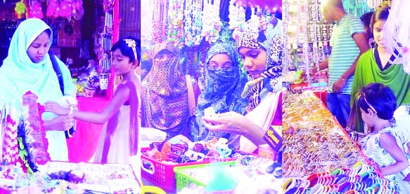 RANGPUR: Housewives, young ladies, girls, adolescence and children thronging shops, markets, shopping malls and business centres on Friday to purchase Baishakhi items.