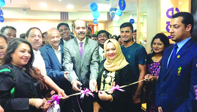 Mayor of Dhaka North City Corporation Md. Atiqul Islam, inaugurating a new branch of Sonali Life Insurance Company Limited as chief guest at city's Gulshan Avenue area on Thursday. Md. Shafiul Islam (Mohiuddin), President of FBCCI, Mostafa Golam Quddus,