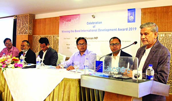 Planning Minister MA Mannan speaking at a function organised by Islamic Relief, UK in a hotel in the city on Tuesday night.