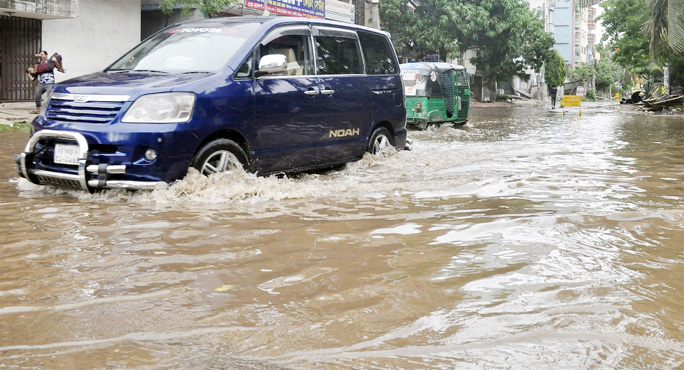 Roads at Chattogram City have been water- logged due to cyclone 'Fani' on Saturday. This snap was taken from Halisahar.