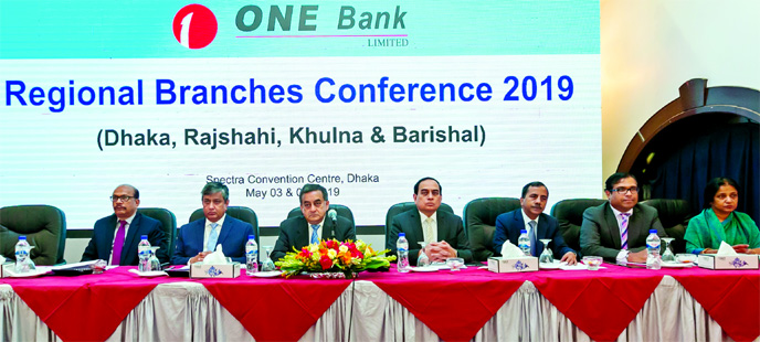 Sayeed H. Chowdhury, Chairman of the Board of Directors of ONE Bank Limited, inaugurating its Regional Branches Conference-2019 at a convention center in the city on May 03 and 04. EC Chairman Zahur Ullah, Director Shawket Jaman and Managing Director M.