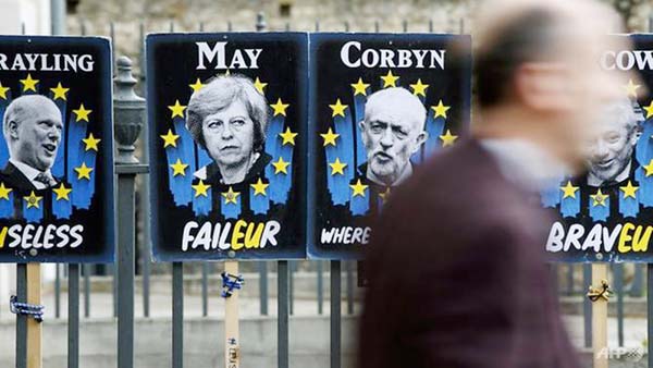 Both main parties were hit in last week's local elections, with the Conservatives losing more than 1,000 seats and Labour also losing seats as voters vented their frustration at the Brexit impasse dominating British politics AP photo