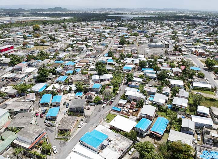 File photo shows an aerial view of the Amelia neighbourhood in the municipality of Catano, east of San Juan, Puerto Rico.