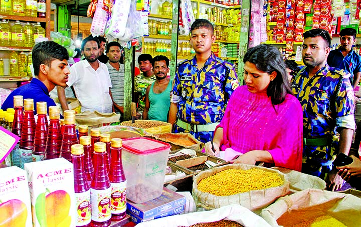 Consumers Rights Protection Cell raided the anti-adulteration drive during Ramzan at a departmental store in Demra's Konapar area realises Taka two lakh as fine on Wednesday.