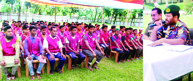 SYLHET: Divisional Range Director of Ansar-VDP Md Abdus Samad speaking as Chief Guest at a training programme on disaster management at Sylhet recently .