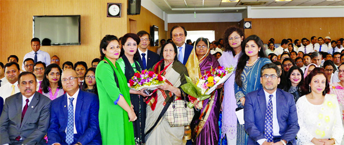 Mutual Trust Bank Limited arranges Mother's Day 2019 celebration at MTB Centre in the city recently. At the event, the Bank honoured MTBian mothers, Professor Panna Kaiser (Retd), Chairman, Khelaghor Central Committee and Khairun Nessa Ahmed, Deputy Gene