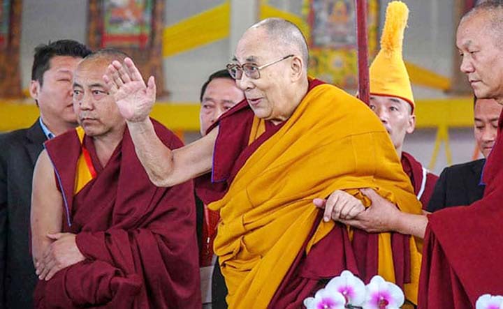 Tibetan spiritual leader Dalai Lama arrives for his visit to the Tibet Institute Rikon in Rikon, Switzerland.