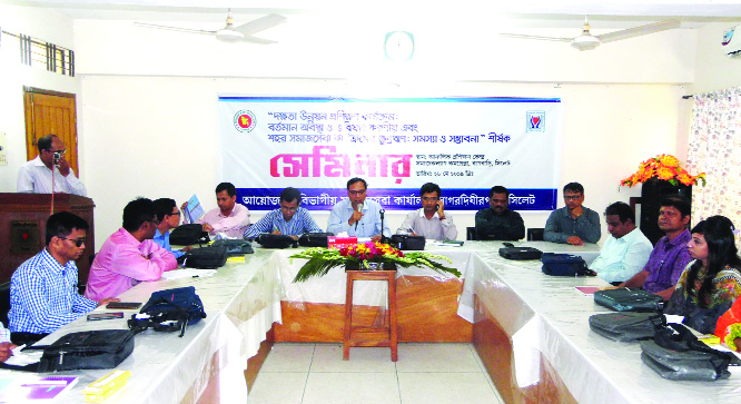 SYLHET: Md Abdur Rofique, Director (Acting), Divisional Social Welfare Office speaking at a workshop on 'role micro credit its problem and prospect; at Sylhet Divisional Social Welfare Office as Chief Guest on Tuesday.