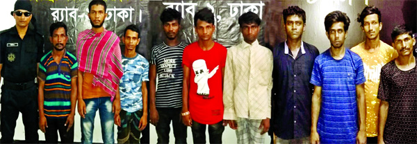 Ten members of snatchers' gang were arrested by RAB-2 from city's Tejgaon and Sher-e-Bangla Nagar areas in separate drives on Thursday.