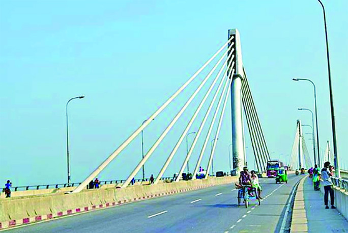 A view of Shah Amanat Bridge over Karnaphuli River in Chattogram.
