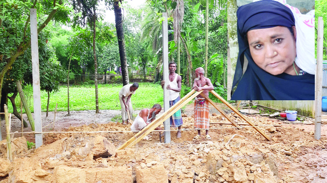 BHALUKA (Mymensingh) : M A Wahed, an eminent social worker in Bhaluka has planned to build houses for 55 distressed people in Bhaluka Upazila with his 'Jakat' money this year . Previously, he also contributed for the underprivileged people . Pictur