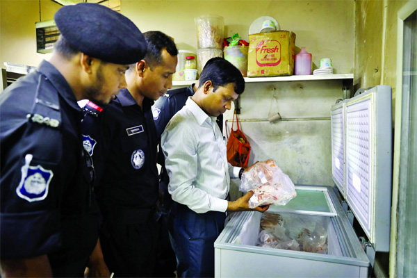 RAB mobile team led by a magistrate raided six restaurants in city's Gulshan area and fined the owners Taka 20 lakh for preserving chemical mixed and stale food for sale.