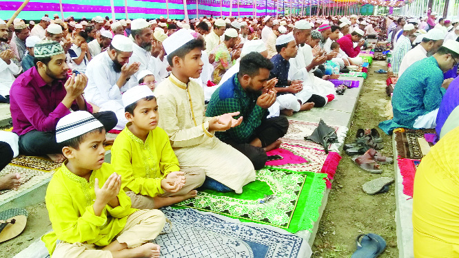 GOURIPUR (Mymensingh): The main Eid-ul- Fitr congregation was held at Khelar Mathh Eidgah Maidan near Gouripur Stadium on Wednesday.