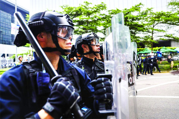 Hong Kong's police chief defended his officers.