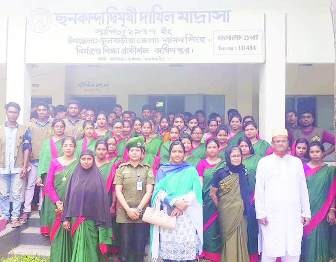 FULBARI(Mymensingh): Ansar and VDP members posed for a photo session after a training course at Falbari Upazila recently.