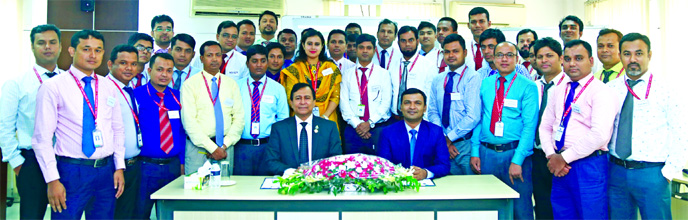 Md. Tariqul Azam, Additional Managing Director of Standard Bank Limited poses with the participants of a three-day long training on "SME, Agriculture & Retail Credit" for Credit Officers of the Bank at its Training Institute. Among others Md. Amzad Hoss