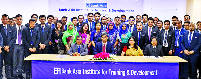 Md Arfan Ali, President and Managing Director of Bank Asia Ltd, inaugurates the 51st Foundation Training Course (FTC) for different ranks officers of the Bank at its Institute for Training and Development at Lalmatia in the city on Sunday. Md Zia Arfin, H