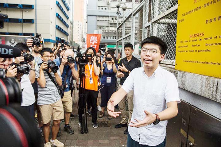 Hong Kong democracy activist Joshua Wong called on the city's leader to resign.