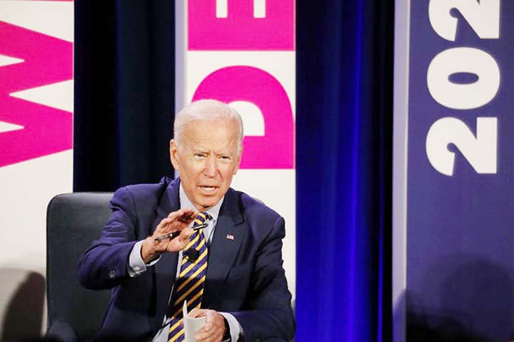 Democratic presidential candidate Joe Biden at a conference organized by Planned Parenthood on Saturday in Columbia, South Carolina.