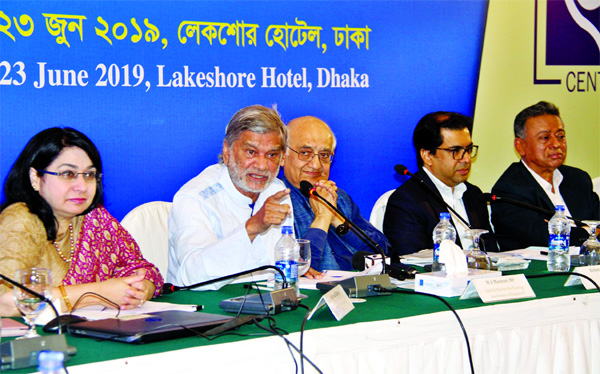Planning Minister M.A Mannan speaking on Budget dialogue, 2019 organised by CPD at Lakeshore Hotel in city on Sunday.