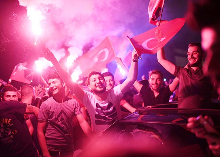 Crowds celebrated late into the night after Ekrem Imamoglu's win in the re-run mayoral vote.