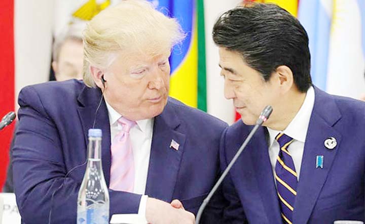 Donald Trump and Japan's Shinzo Abe met on Friday on the sidelines of the G20.