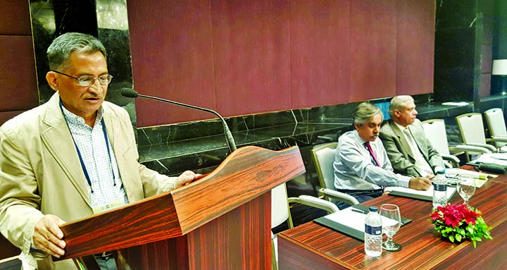 Prof Dr.Kazi Shahidullah, Chairman of the University Grants Commission (UGC) speaking at the inaugural session of a workshop on 'High Tech Agricultural Education & Research in Bangladesh' at the conference room of Hotel InterContinental in the city on