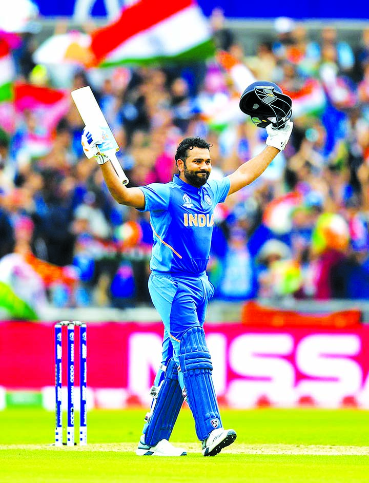 Rohit Sharma (100) has brought up his fourth World Cup 2019 century and 26th overall in ODIs. He reached the mark with a single on the last delivery of the 29th over by Shakib Al Hasan.