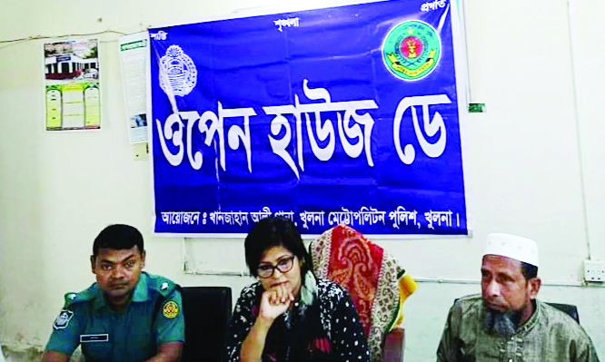 KHULNA: Sonali Sen, Additional Deputy Police Commissioner (ADC, North) of KMP addressing the Open House Day function as Chief Guest held at Khanjahan Ali Police Station premises recently.