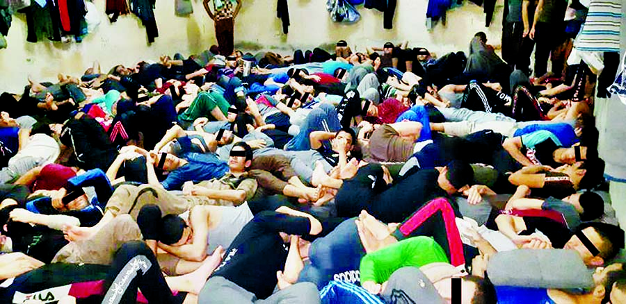 Juveniles' cell at Tal Kayf prison, taken in April 2019 and shared confidentially with Human Rights Watch, shows extreme overcrowding at the prison. Internet photo