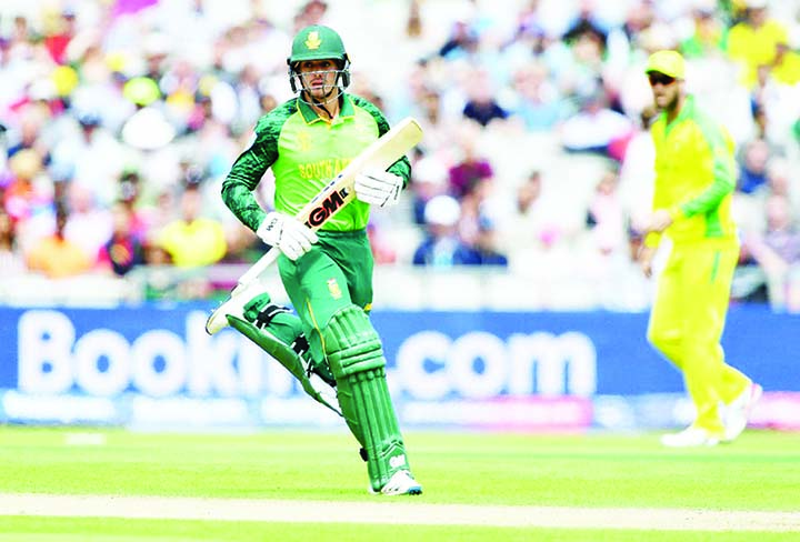 Aiden Markram of South Africa, in action during the match of the ICC World Cup Cricket between Australia and South Africa at Manchester in England on Saturday.