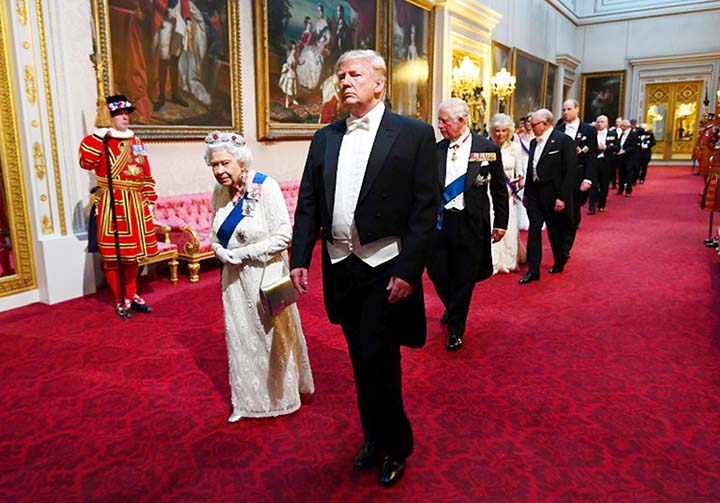 The row comes just a month after Trump's state visit to Britain AFP photo