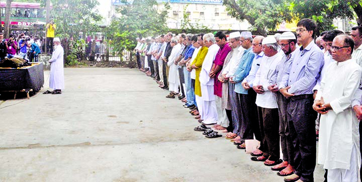 The Namaz-e-Janaza of media personality Muhammad Jahangir was held on the premises of the Jatiya Press Club on Wednesday.