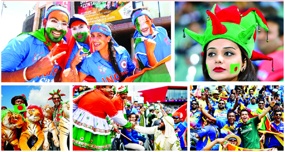 Supporters at the gallery in ICC World Cup Cricket 2019