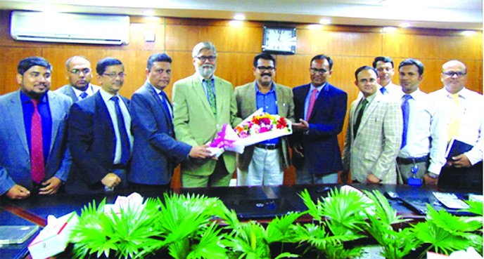 Newly elected Chairman of First Finance Limited Md. Israfil Alam, MP exchanged greetings with the Managing Director, high officials and all employees of its Head Office recently.