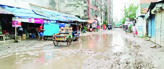 GAZIPUR: Girani Bazar to Panishail and Kasimpur road has been in dilapidated condition for long time causing sufferings to people particularly garments workers.