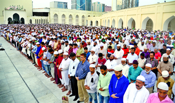 Third Namaz-e-Janaza of former President and Jatiya Party Chief Hussain Muhammad Ershad was held at the Baitul Mukarram National Mosque after Asr prayer on Monday.